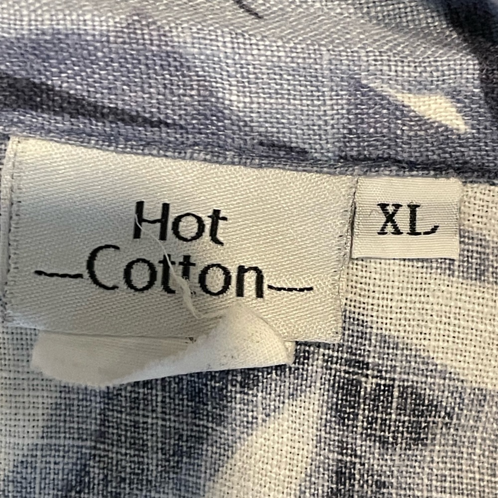 Hot Cotton Hawaiian Print Linen shirt size xl - Picture 2 of 5